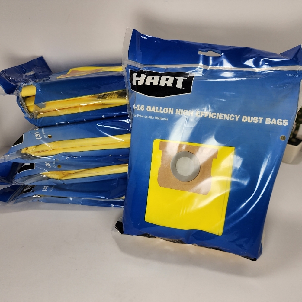 New! Hart (3 Pack) 6-16 Gallon High Efficiency Dust Bag Lot Of 5 Packs: 15 Bags